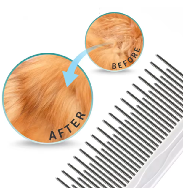 ShedLess™ Pro Dog & Cat Grooming Comb – Deshedding & Detangling Brush for Short, Medium & Long Hair